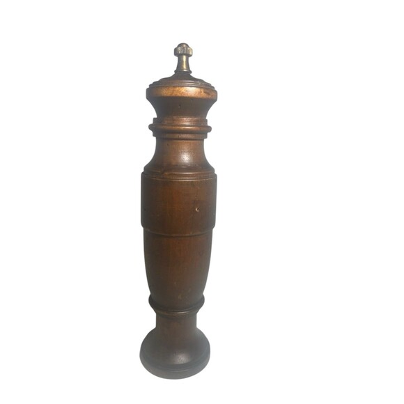 Vtg Italian Wood Pepper Mill 10" C.C Fleur De Lis Made In Italy - Picture 13 of 13